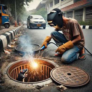 Perbaikan Selokan di Blok O, Apa yang Harus Di Las Supaya Tikus Tidak Bertebaran
